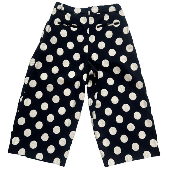 iROO Pants Womens 38 US 6-8 Blue Polka Dot Culottes Cropped Wide Leg Lagenlook - Picture 2 of 12